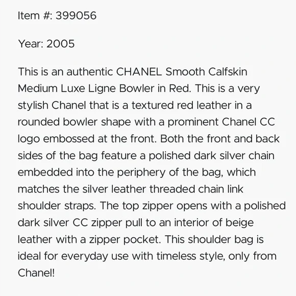 CHANEL Red Smooth Calfskin Bowler Shoulder Bag - Picture 11 of 12